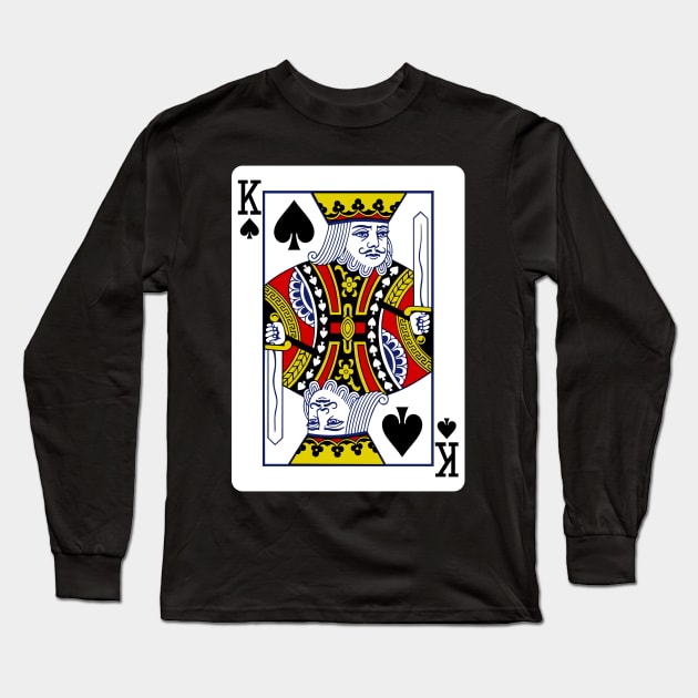 King of Spades Playing Card Long Sleeve T-Shirt by vladocar